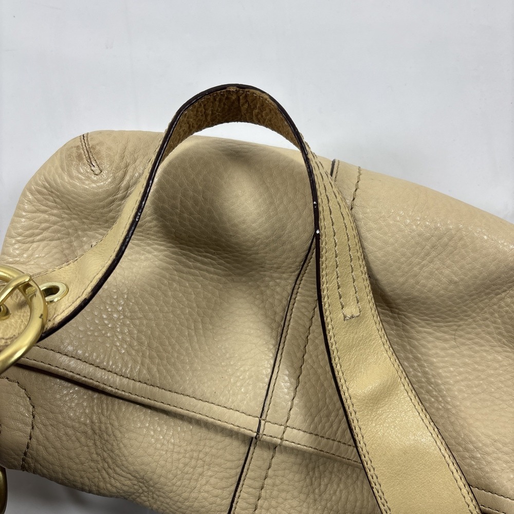 VTG Coach Soho Flap Brass Buckle Beige Leather Purse Shoulder Bag F11842 Y2K 90s - Picture 16 of 16